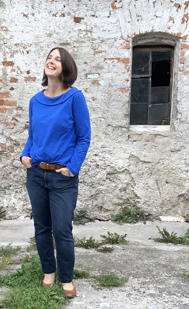 Ebook / Schnittmuster lillesol women No.47 Shirt mit Uboot-Kragen *mit Video Nähanleitung*