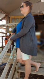 Designbeispiel: lillesol women No.46 LongCardigan mit Schalkragen