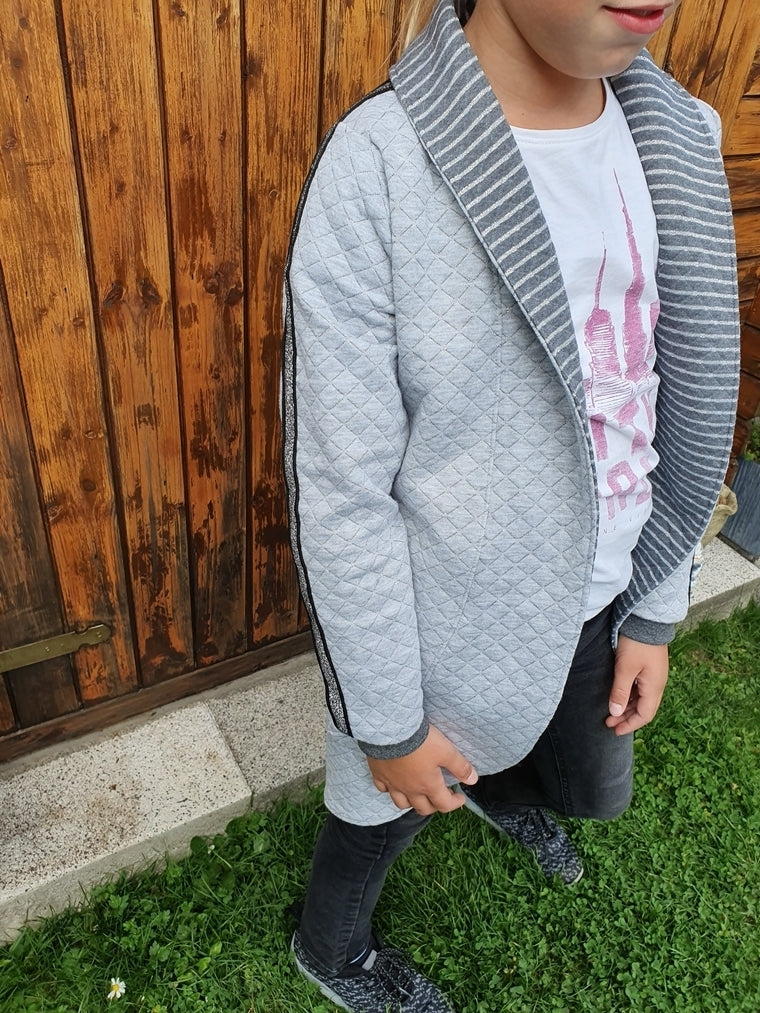 Ebook / Schnittmuster lillesol basics No.70 LongCardigan mit Schalkragen *mit Video-Nähanleitung*