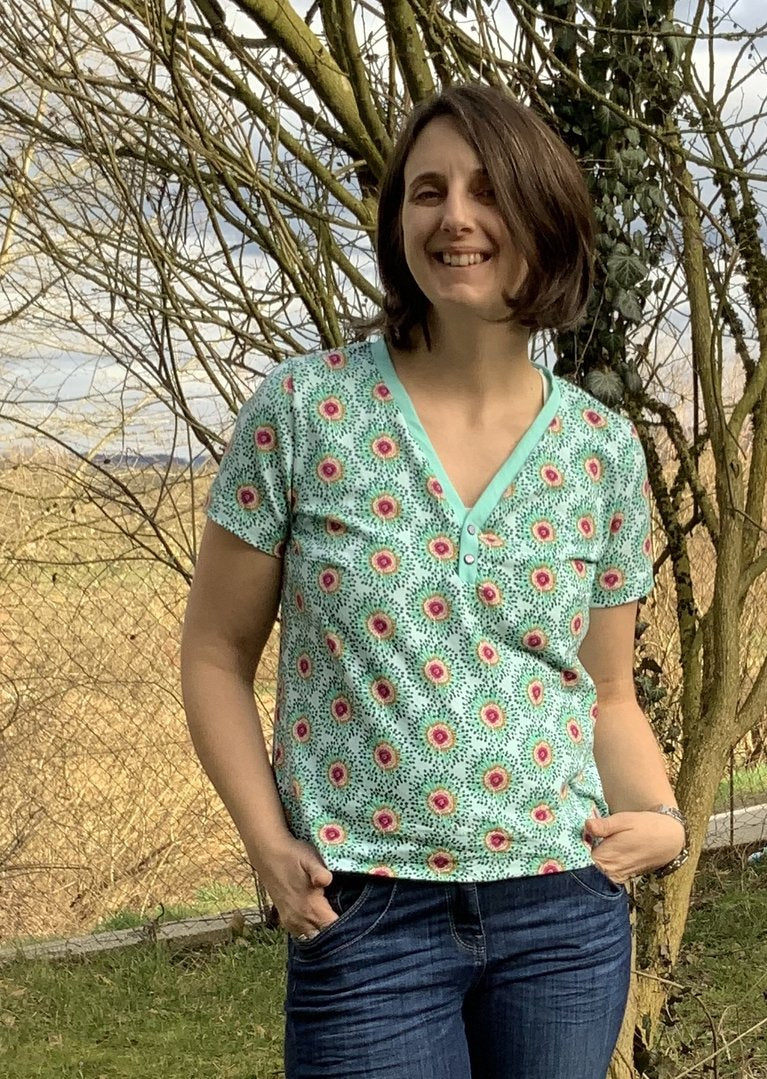 Designbeispiel: lillesol women No.53 Shirt mit Knopfleiste