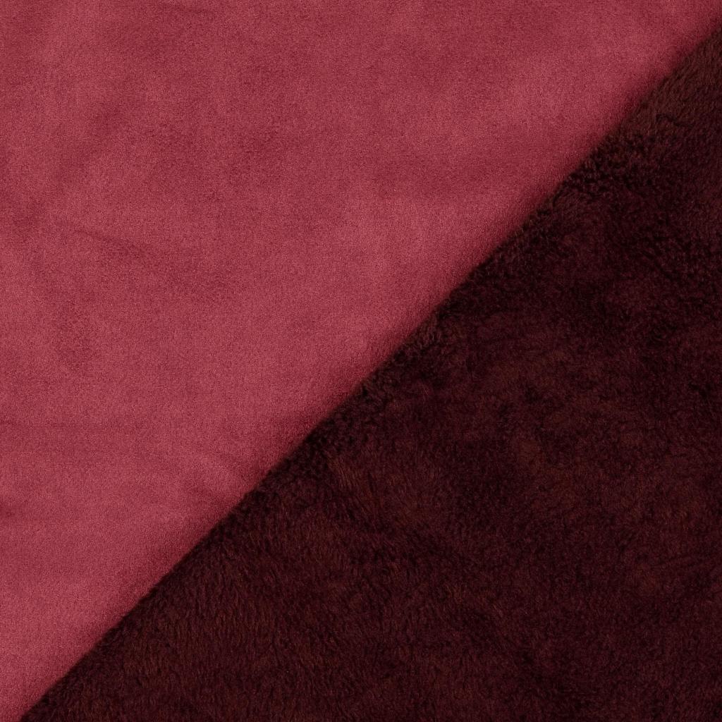 Lederimitat mit Fleece - weinrot
