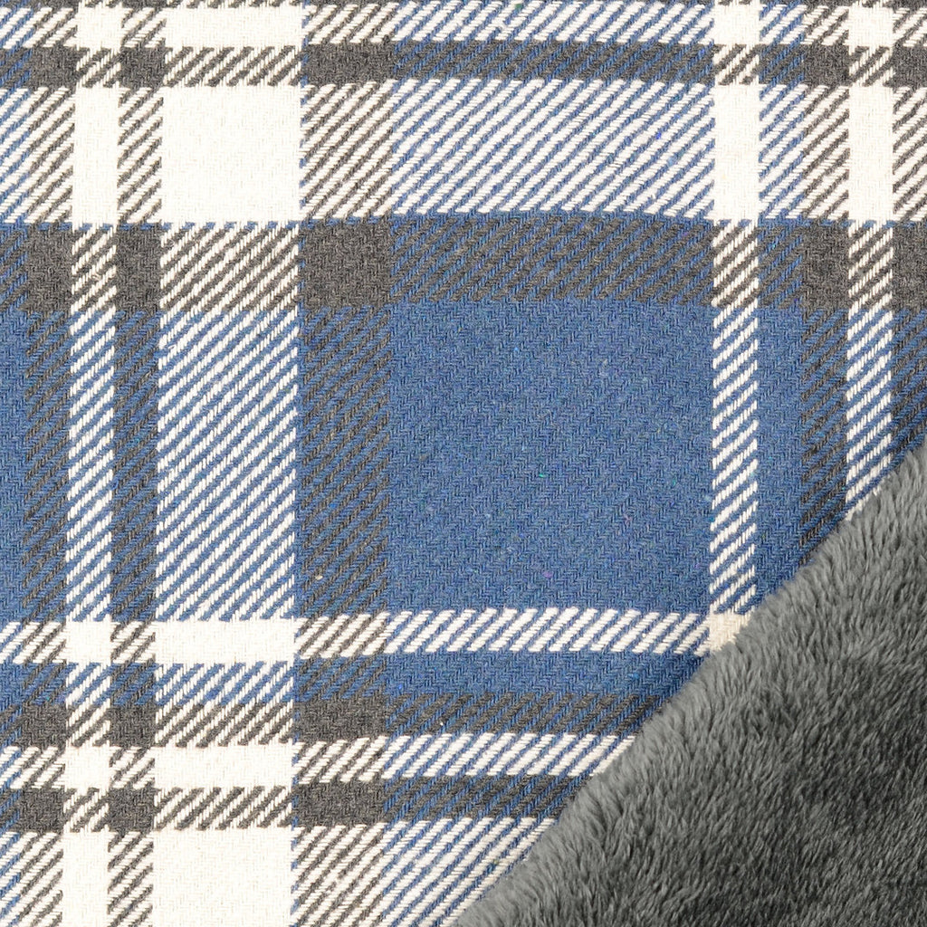 Mantelkaro mit Plüschabseite - blau *Videovorstellung*