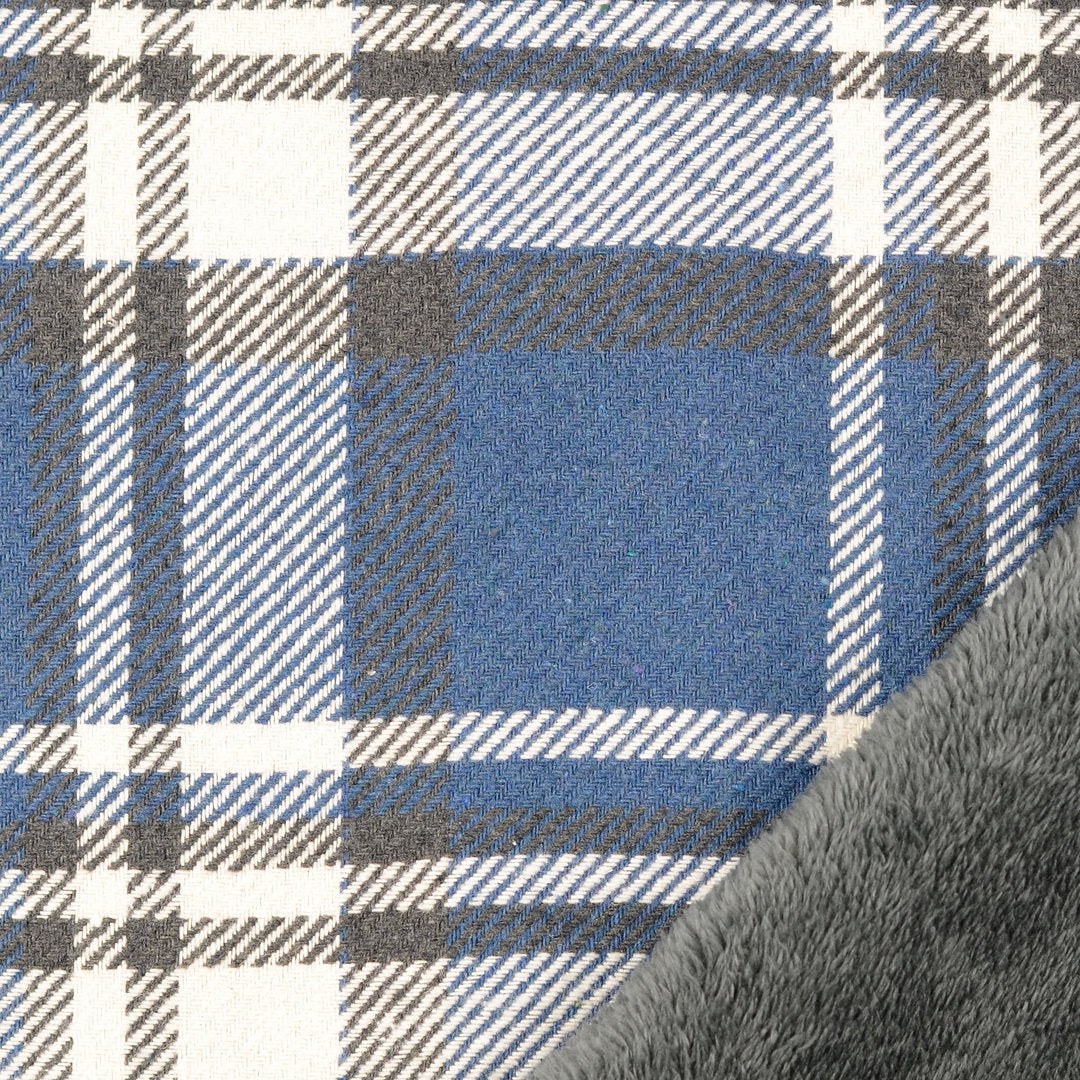 Mantelkaro mit Plüschabseite - blau *Videovorstellung*