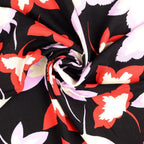 Viskose Twill Leaves - rot/flieder *Videovorstellung*