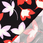 Viskose Twill Leaves - rot/flieder *Videovorstellung*
