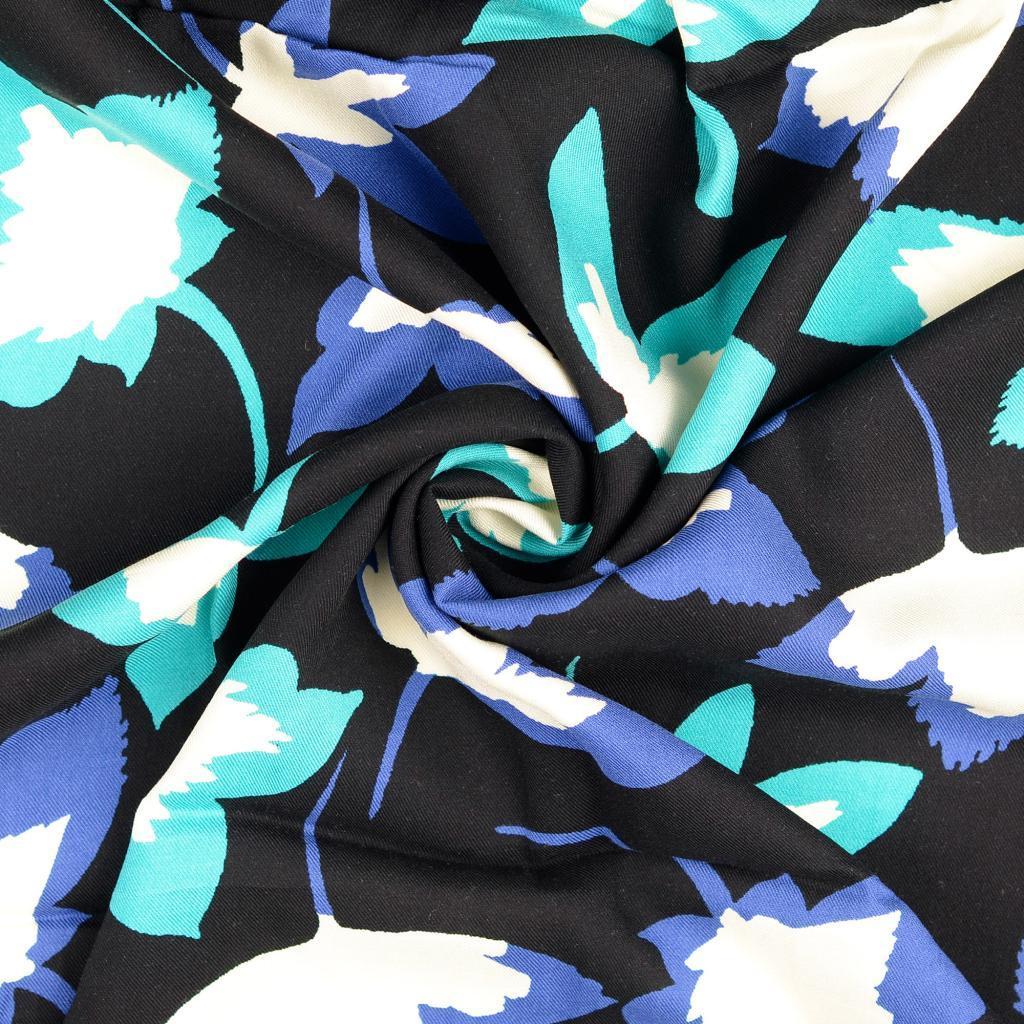 Viskose Twill Leaves - blau/türkis *Videovorstellung*