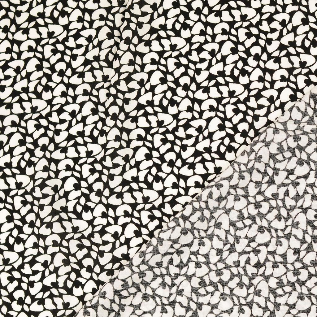 Viskose Popeline Blütenblätter - schwarz *Videovorstellung*