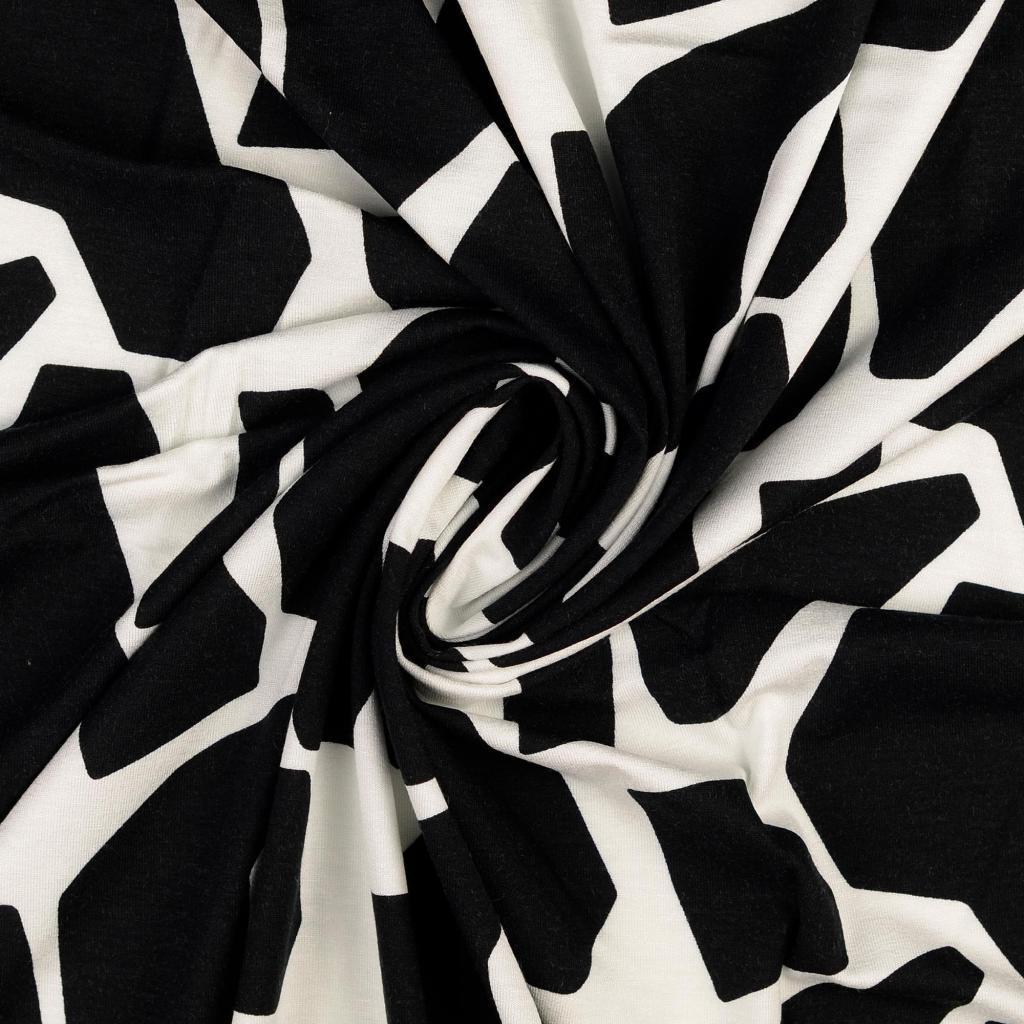 Viskosejersey Black&White - Giraffe *Videovorstellung*
