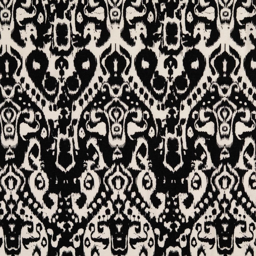 Viskosejersey Black&White - Damaskmuster *Videovorstellung*