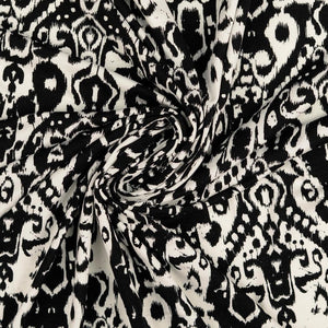 Viskosejersey Black&White - Damaskmuster *Videovorstellung*