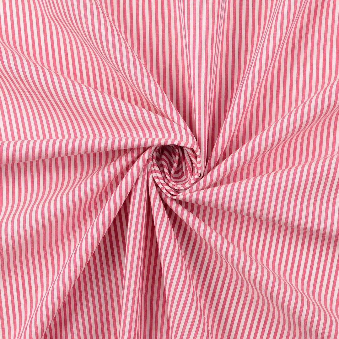 Baumwoll Popeline Streifen - rosa