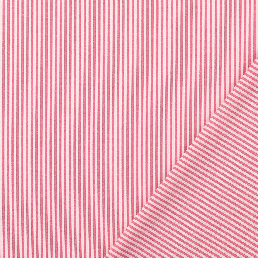Baumwoll Popeline Streifen - rosa