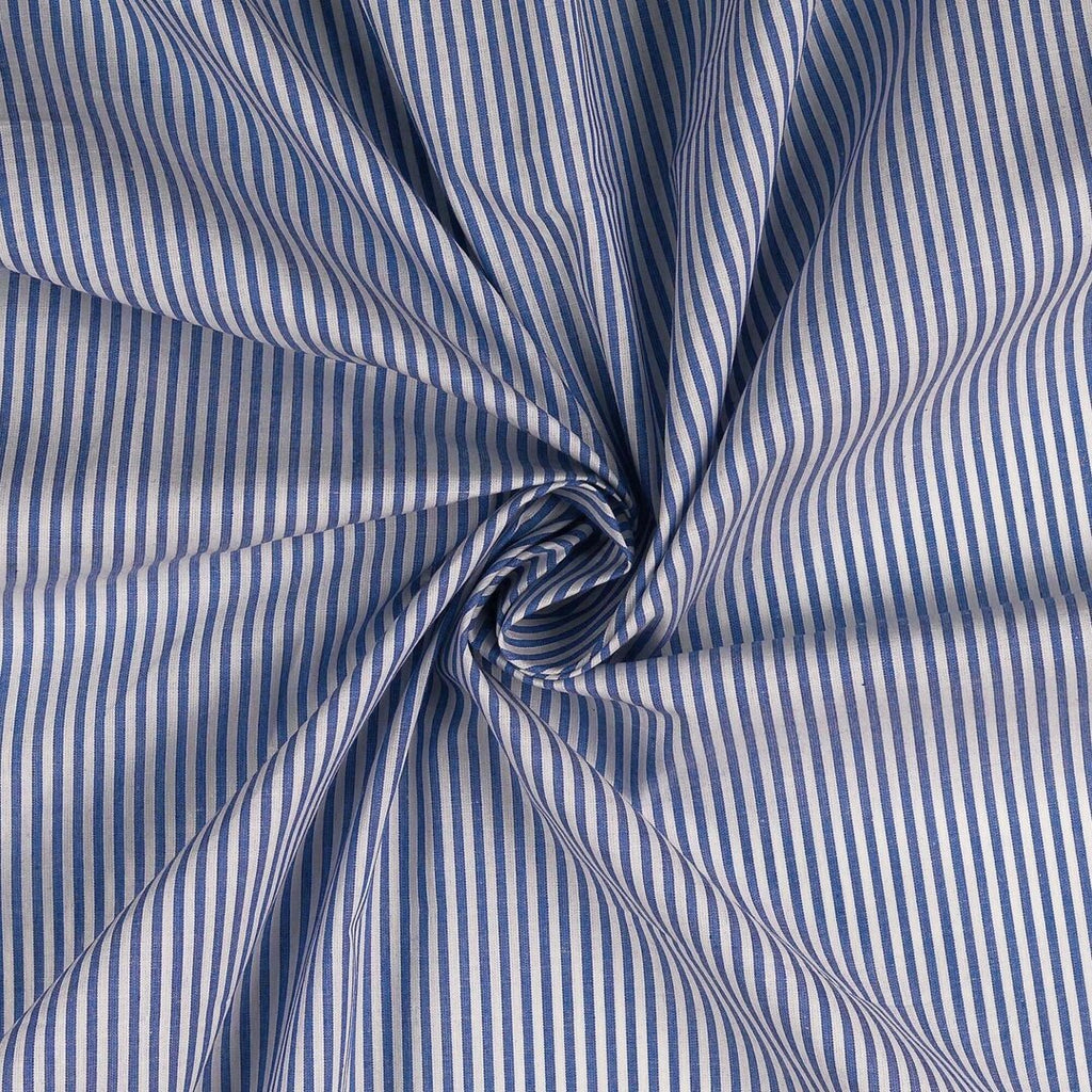 Baumwoll Popeline Streifen - blau