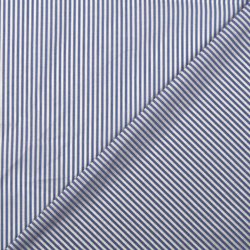 Baumwoll Popeline Streifen - blau