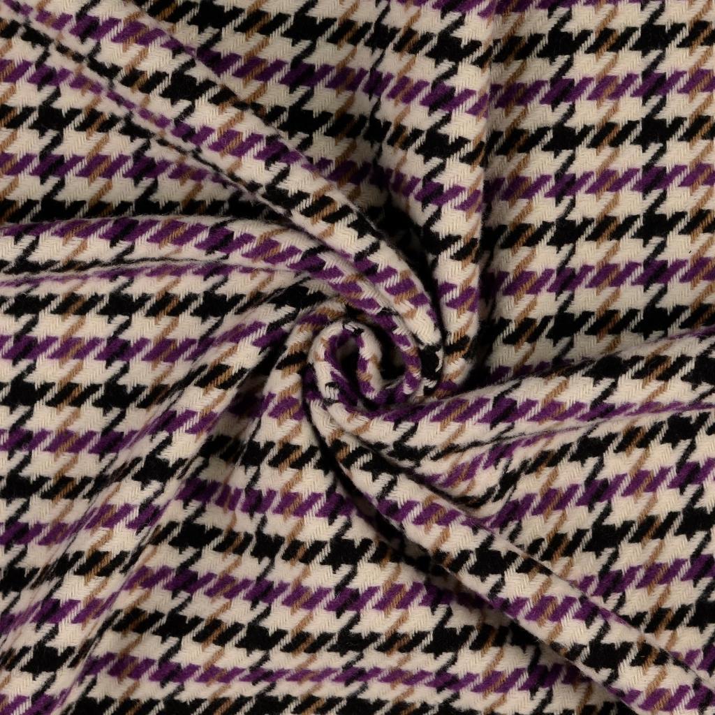 Manteltweed Hahnentritt - violett *Videovorstellung*