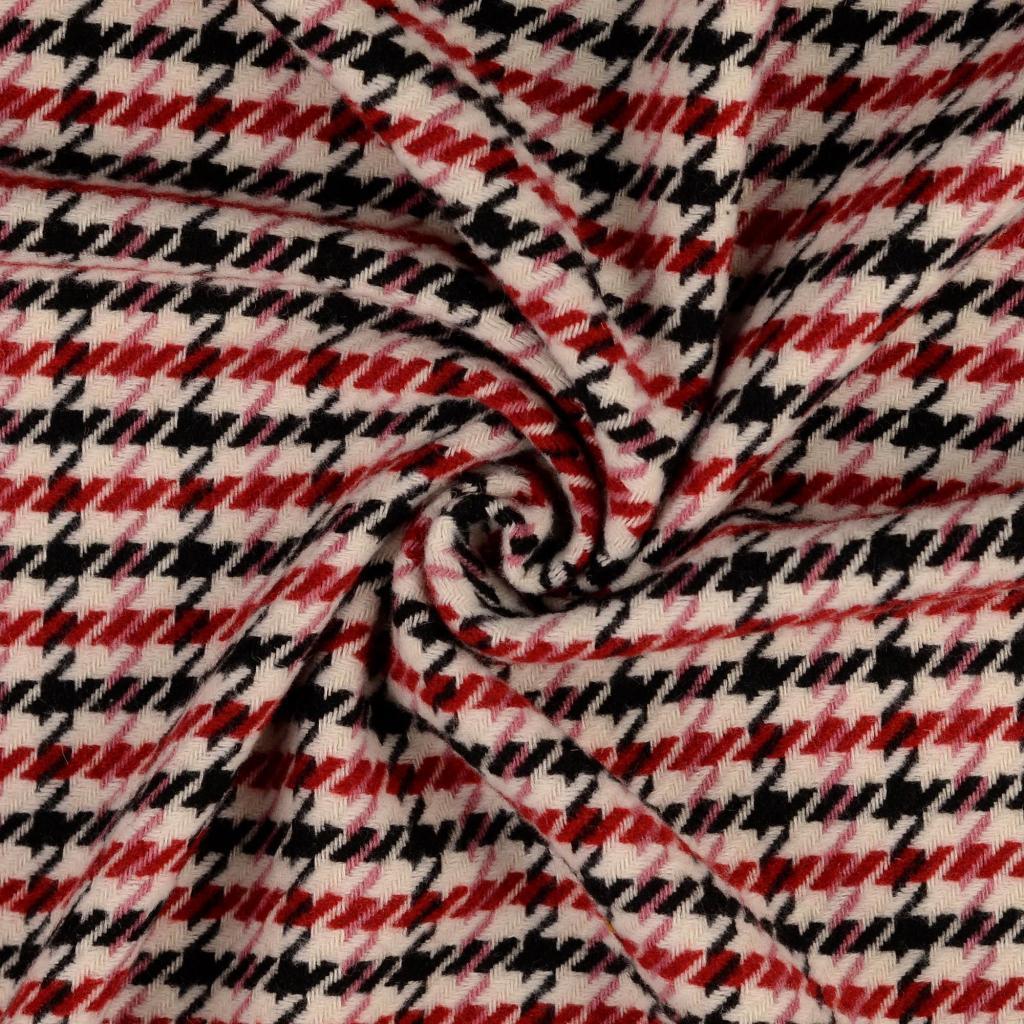 Manteltweed Hahnentritt - rot *Videovorstellung*