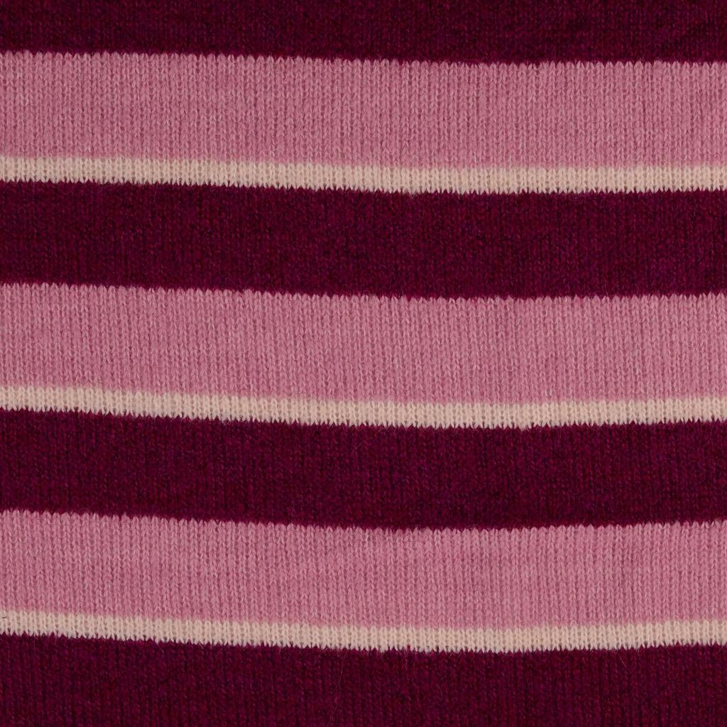 Woll Strick mit Elasthan gestreift 3farbig - rosa/ecru/pink *Videovorstellung*