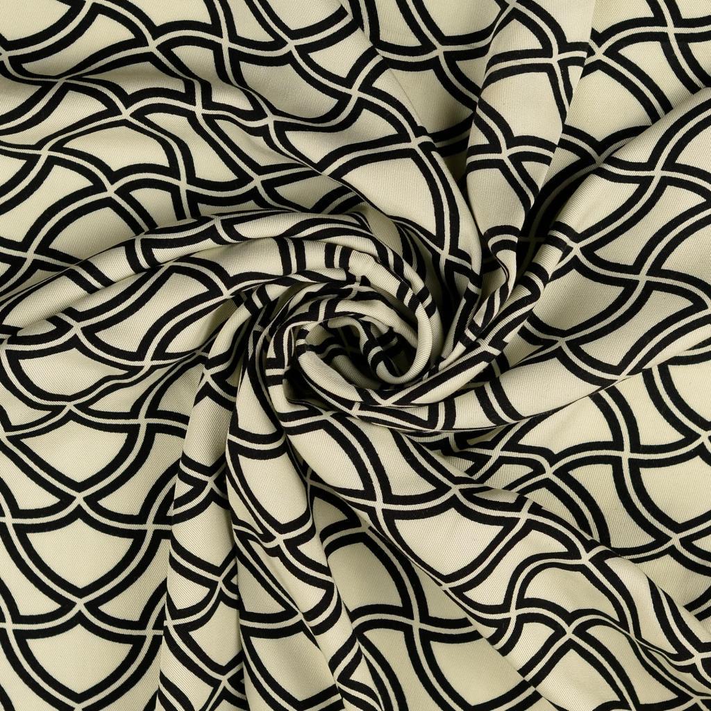 Viskose Twill "wavelines" - offwhite *Videovorstellung*