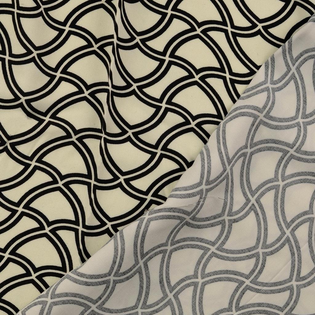 Viskose Twill "wavelines" - offwhite *Videovorstellung*