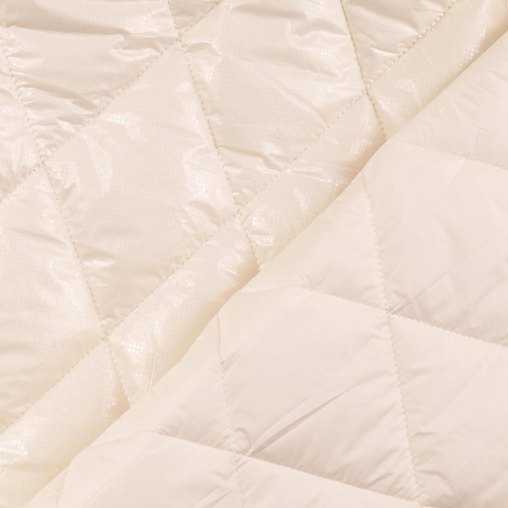 Wattierter Steppstoff Folie "Minikaros" - offwhite *Videovorstellung*