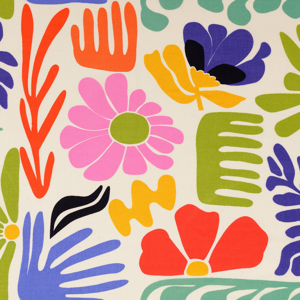 Viskose "art flowers" - bunt dunkel
