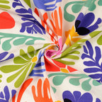 Viskose "art flowers" - bunt dunkel
