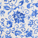 Baumwoll Voile florale Ornamente - blau - Reststück 1,9M