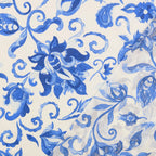 Baumwoll Voile florale Ornamente - blau - Reststück 1,9M