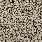 Viskose Leinen Baumwolle abstrakt - natur/schwarz