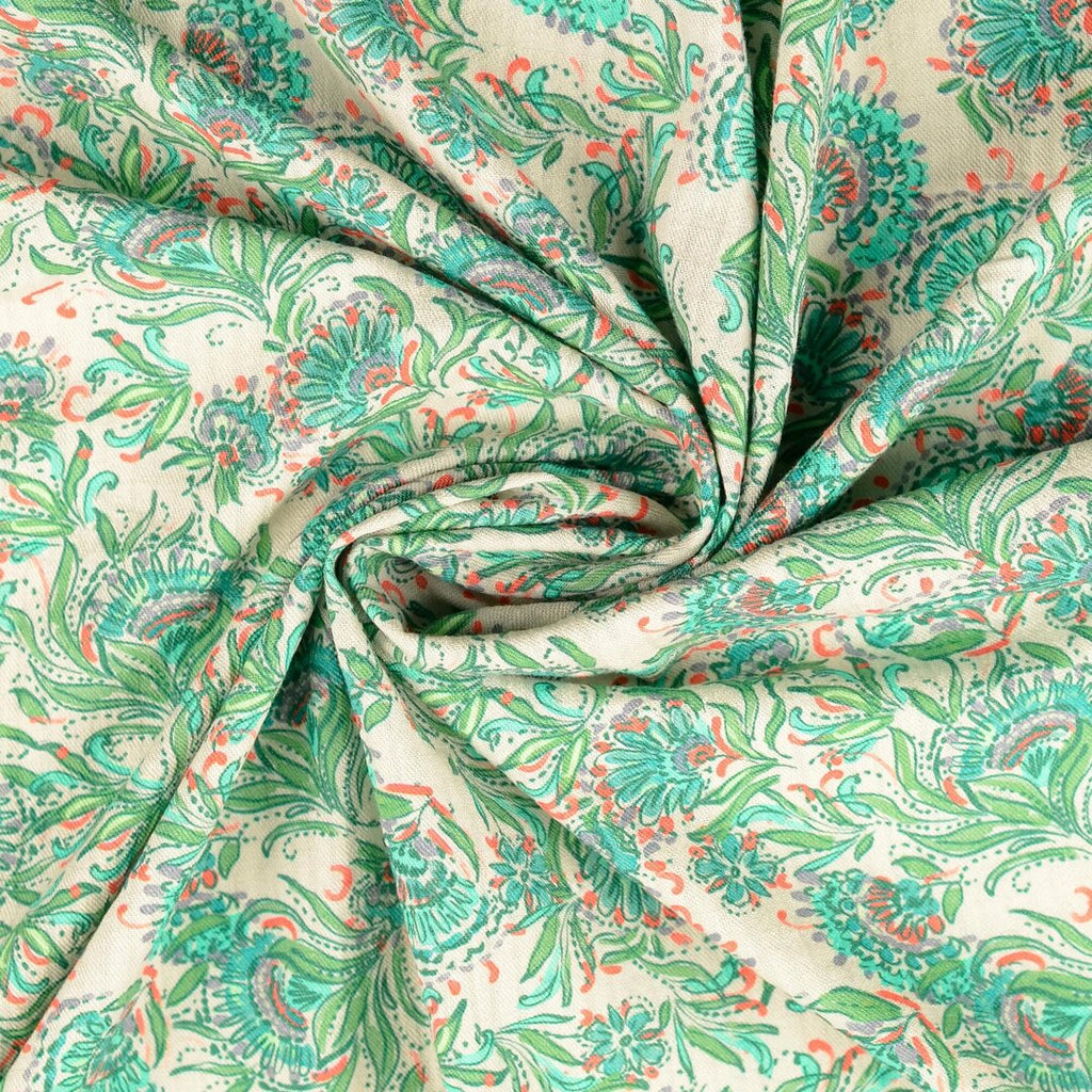 Baumwolle "Vintage" floral - grün *Videovorstellung*