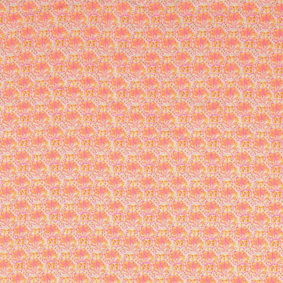 Baumwolle "Vintage" Blumen - orange *Videovorstellung*