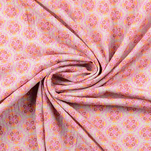 Baumwolle "Vintage" Blumenornamente - pink *Videovorstellung*