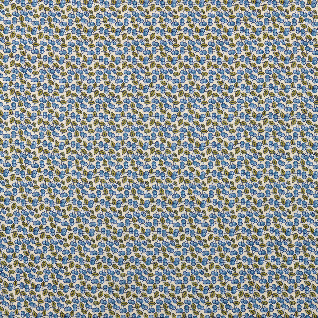 Baumwoll-Seersucker - vintage Kirschen blau