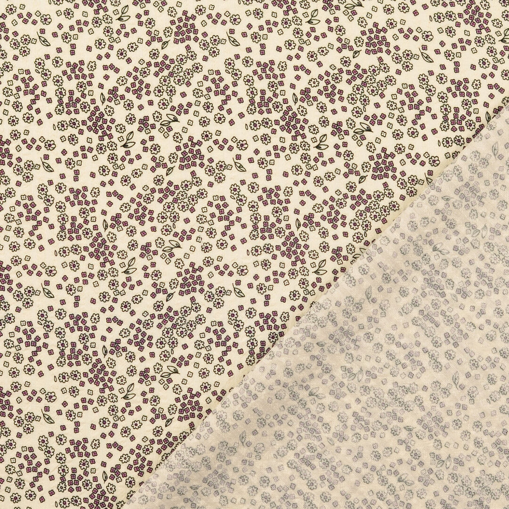 Baumwoll-Seersucker - vintage Streublüten purple