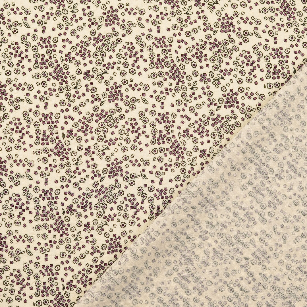 Baumwoll-Seersucker - vintage Streublüten purple
