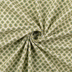 Baumwoll-Seersucker - vintage Blüten oliv