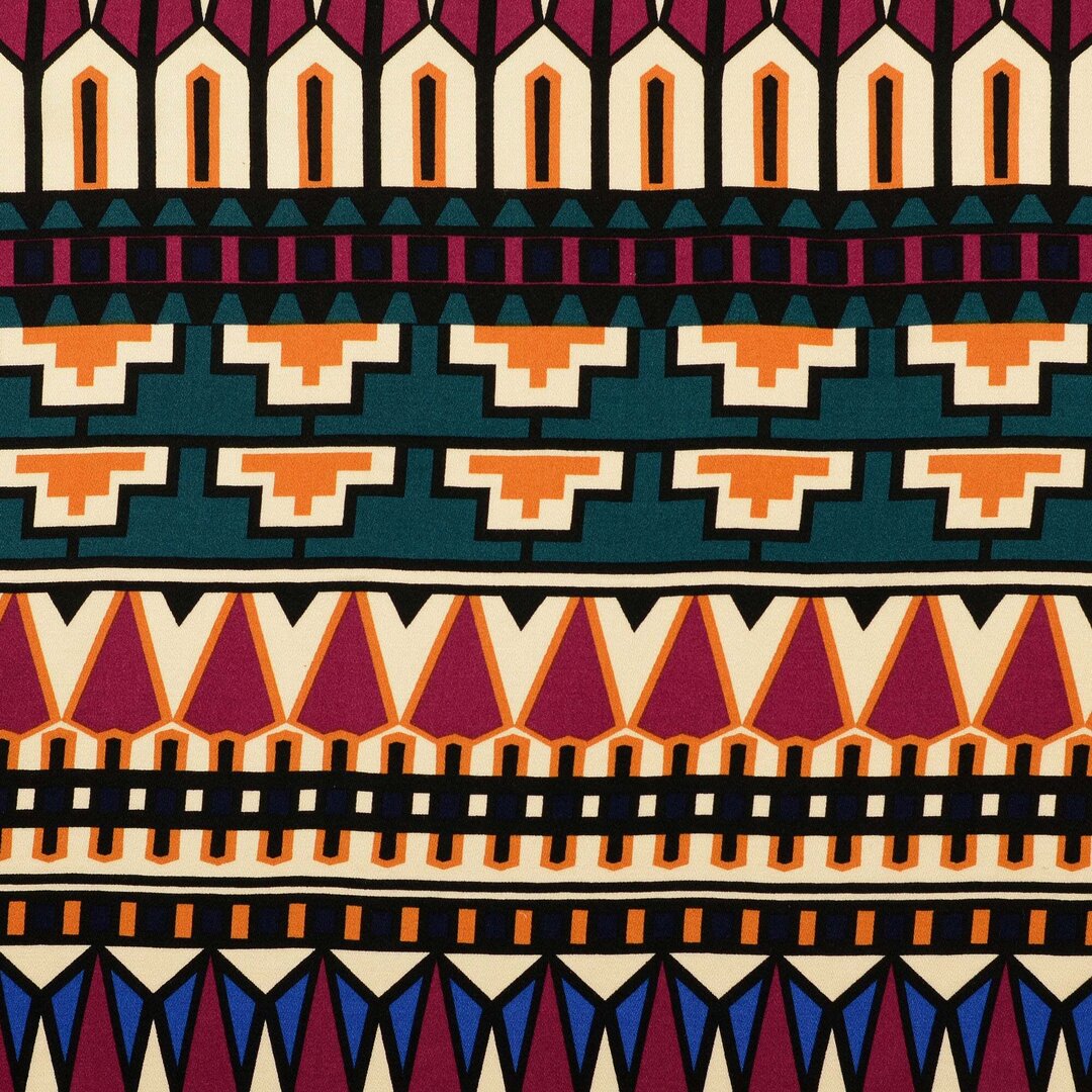 Viskose Satin "aztekisch" - petrol