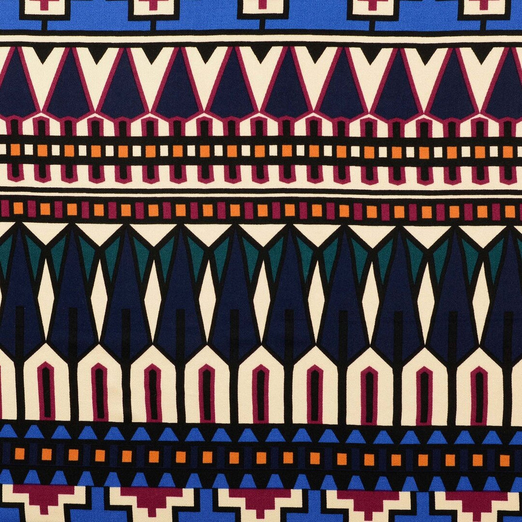 Viskose Satin "aztekisch" - royalblau