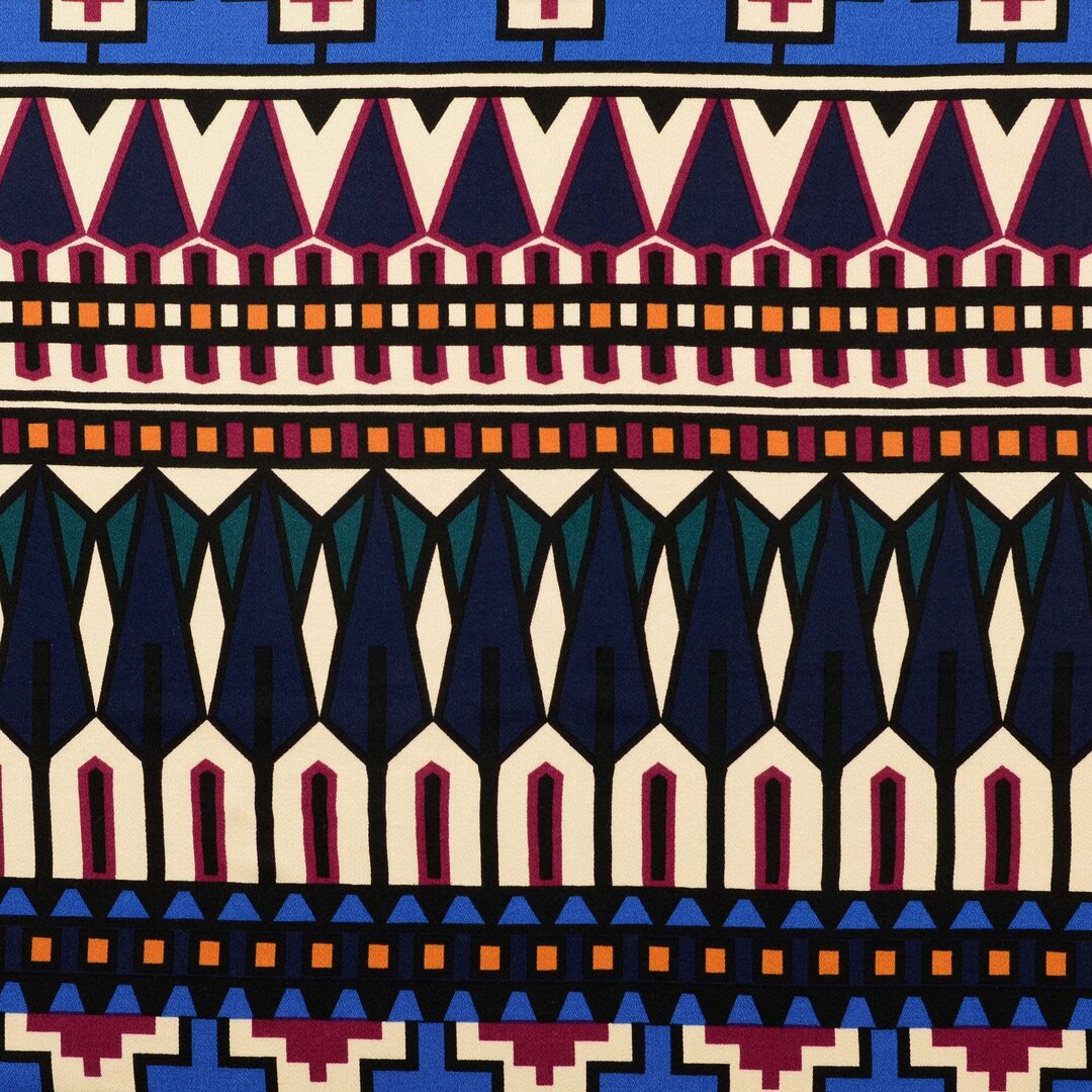 Viskose Satin "aztekisch" - royalblau