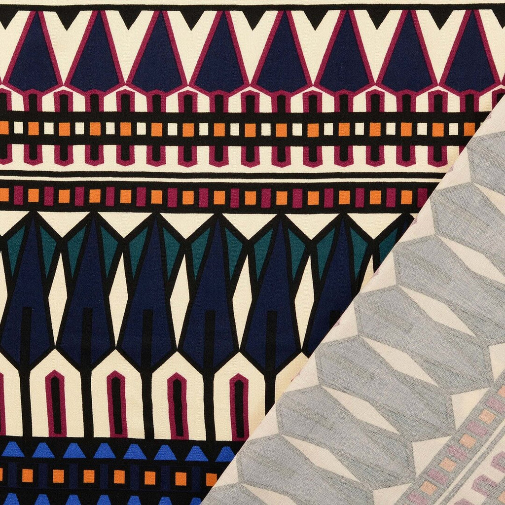 Viskose Satin "aztekisch" - royalblau
