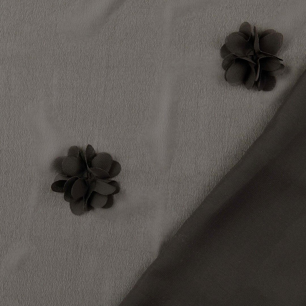 Chiffon 3D Blüten - schwarz
