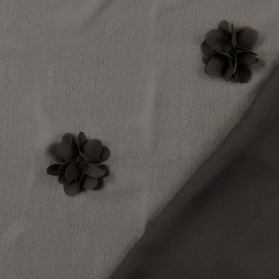 Chiffon 3D Blüten - schwarz