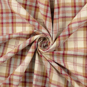 Baumwoll-Flanell Karo - sand/bordeaux