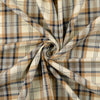 Baumwoll-Flanell Karo - sand/blau