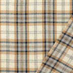 Baumwoll-Flanell Karo - sand/blau