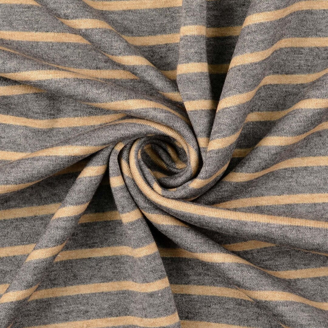 Strick Jacquard Streifen - grau