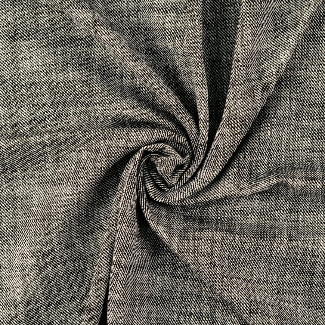 Baumwoll Popeline "Tweed" - schwarz