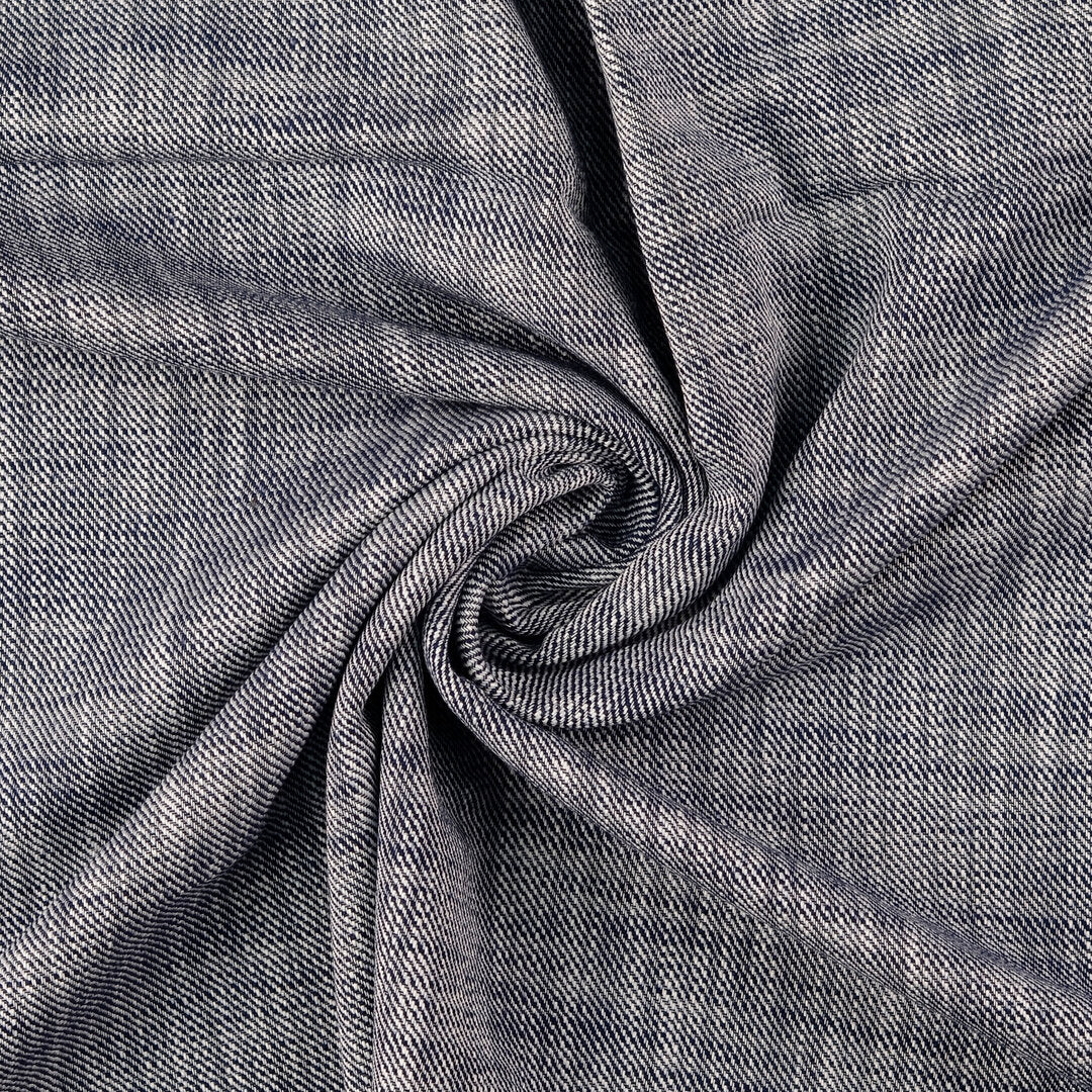 Baumwoll Popeline "Tweed" - navy