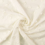 Baumwollstoff mit 3D-Stickerei Blüten - offwhite
