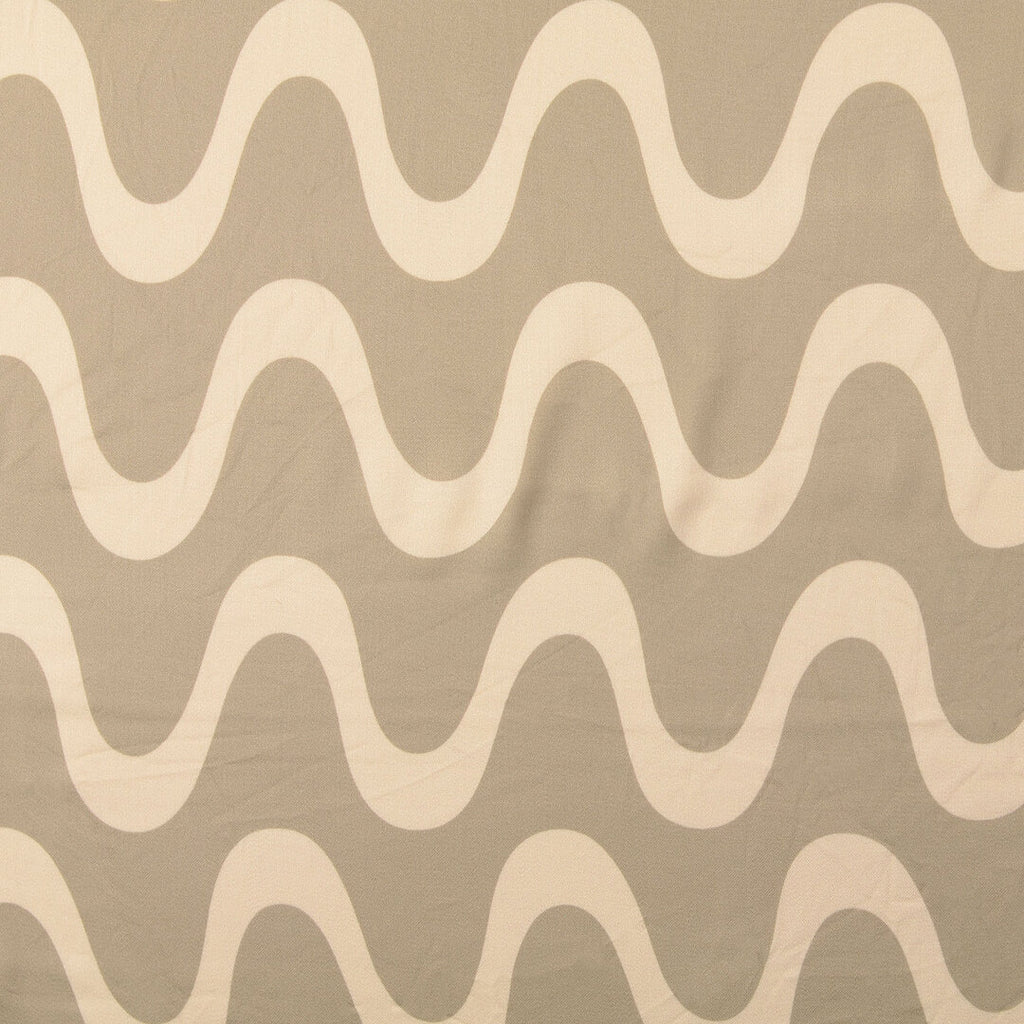 Viskose Satin Wellen - graubeige
